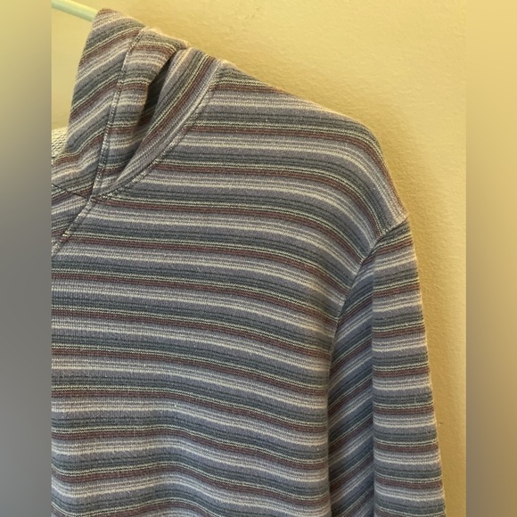 Woolrich Blue and Purple Striped Cotton Hoodie Size Medium - Picture 2 of 10